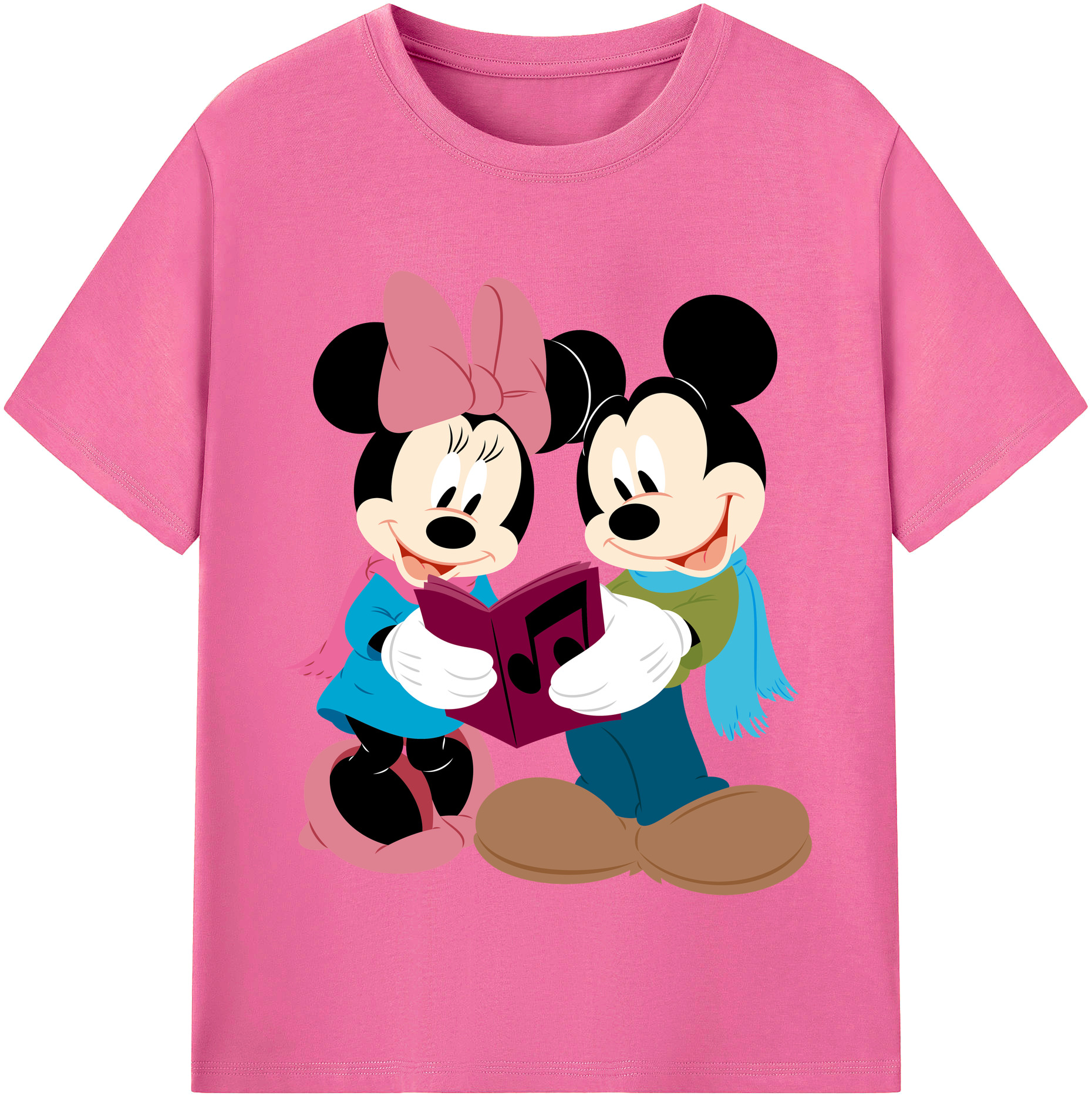 （画像用） ミッキーマウス Mickey Mouse レディースカジュアルプリントTシャツ（綿100％）
